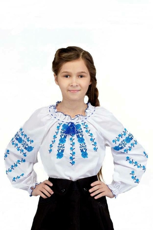Блуза для дівчинки Подоляночка (сорочкова біла), фото №2