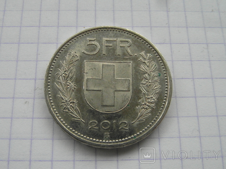 Швейцария 5 франков-2012 в, фото №4