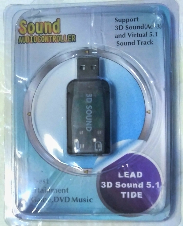 Внешняя звуковая USB звуковая плата 5.1, фото №3