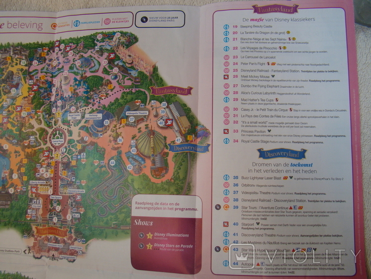 Plan map of Disneyland Paris - two parks, 2017 - 25 years of the park, photo number 9