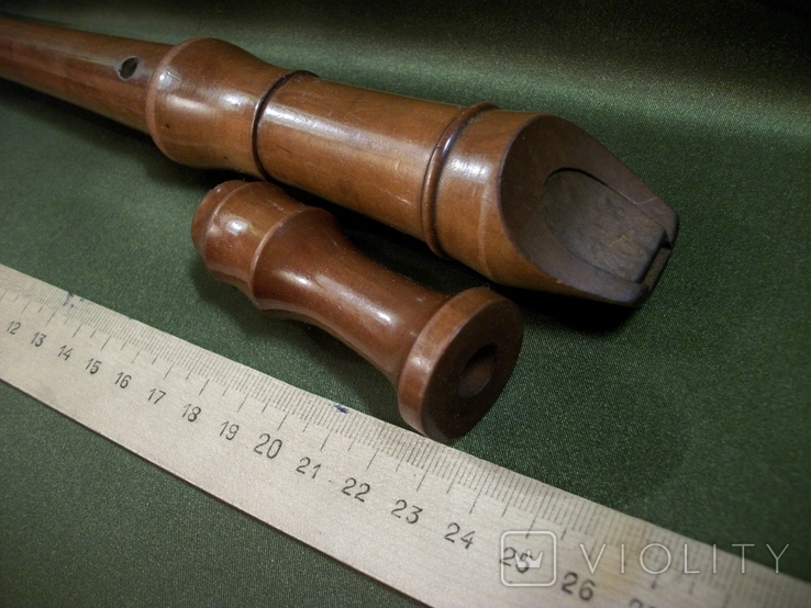 21F5 Блок флейта, дудка, старый музыкальный инструмент. Дерево. Длина 32,5 см, фото №6