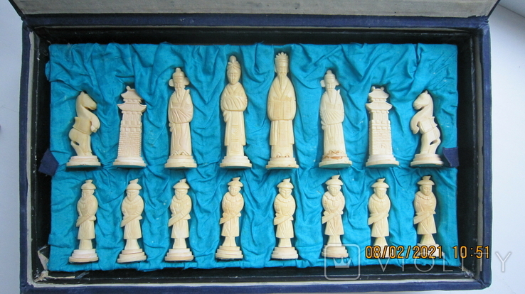 Резные шахматы из кости. Китай, конец 1950-х г., фото №2