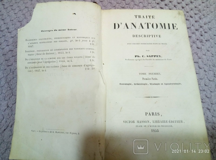 Traite d'antomie descriptive 1853 год