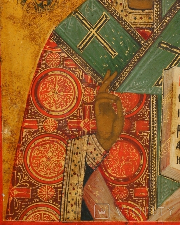 Икона Св. Николай Чудотворец. В тяжелом кованном окладе. 84, Петербург., фото №5