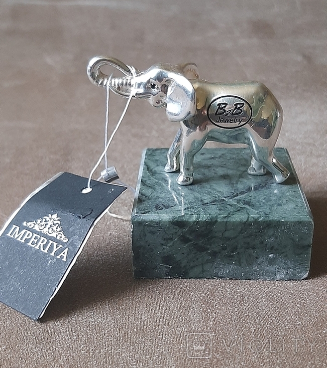 Статуэтка фигурка миниатюра серебро серебряная Слоник