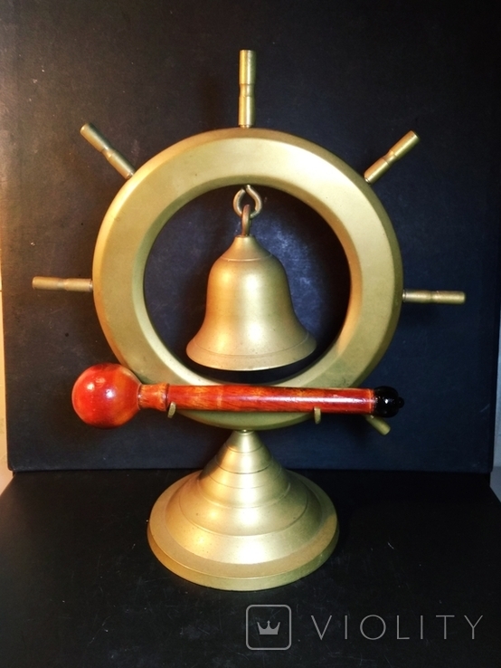 Латунный колокол, гонг, Европа, винтаж, 0,5 кг, фото №2