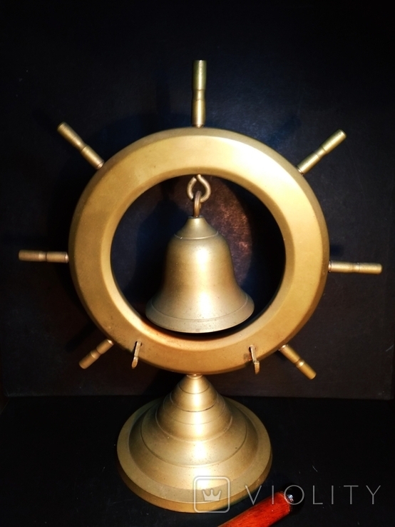 Латунный колокол, гонг, Европа, винтаж, 0,5 кг, фото №6