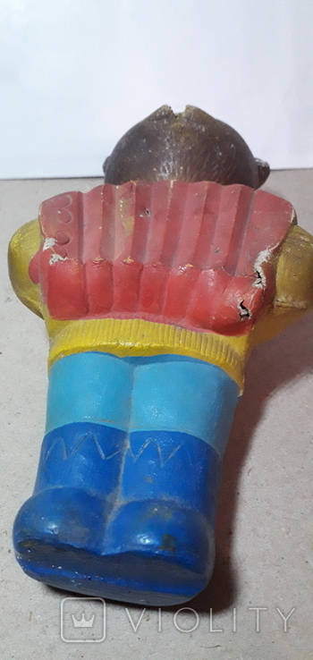 Резиновая игрушка Медведь с гармошкой СССР железная пищалка,старая резина, фото №5