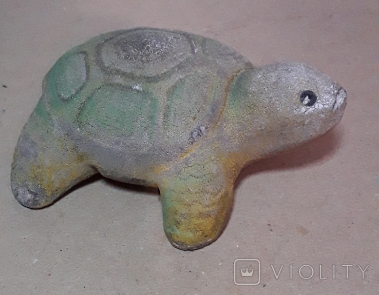 Черепаха СССР железная пищалка,старая резина, фото №2
