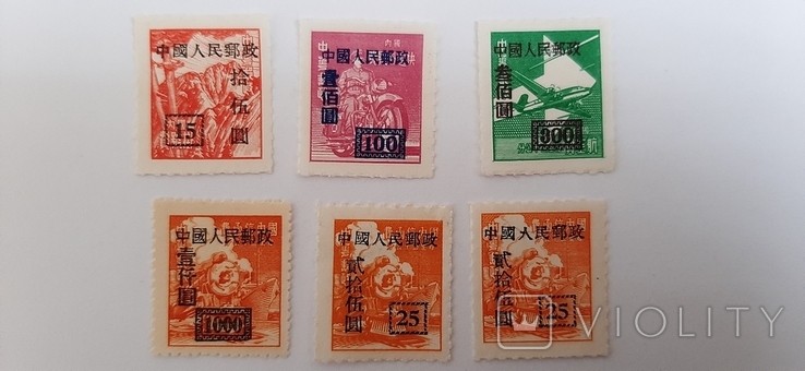 Почтовые марки Китай 6 шт.