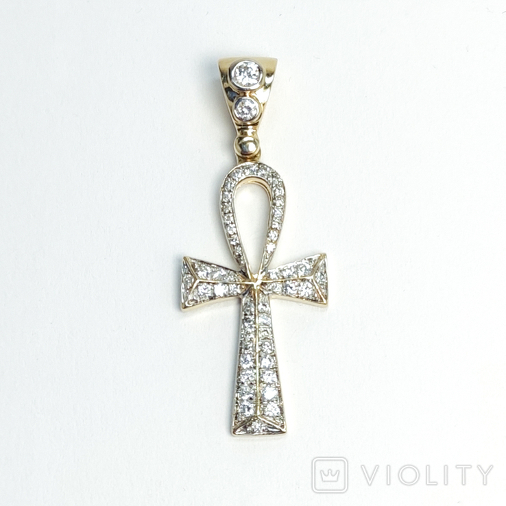 Золотой коптский крест с бриллиантами, фото №2
