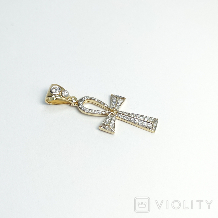 Золотой коптский крест с бриллиантами, фото №3