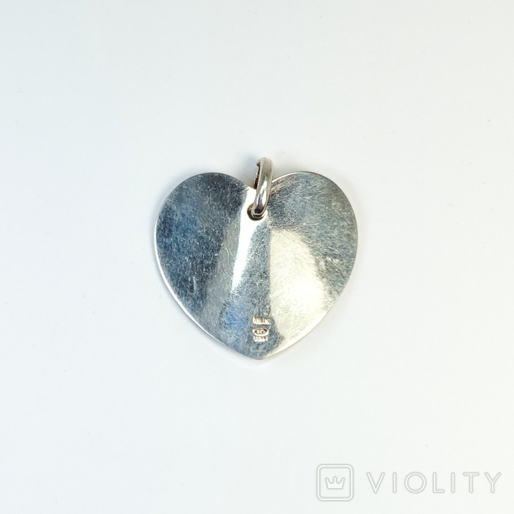 Крупная серебряная подвеска "сердце", Италия, "MILOR", фото №3