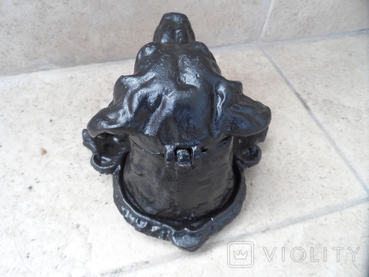 Пепельница черная голова собаки металл СССР, фото №7
