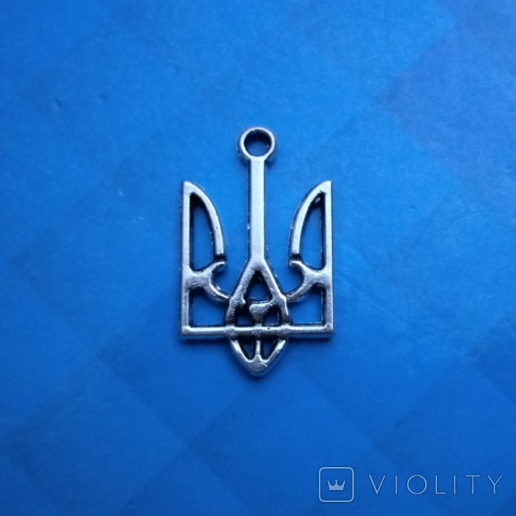 Кулон Герб Украины посеребреный