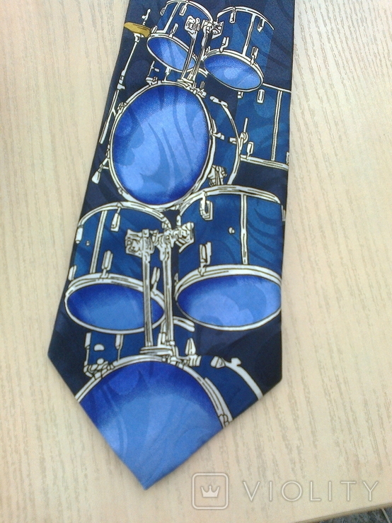 Шелковый галстук "Gold city", фото №4
