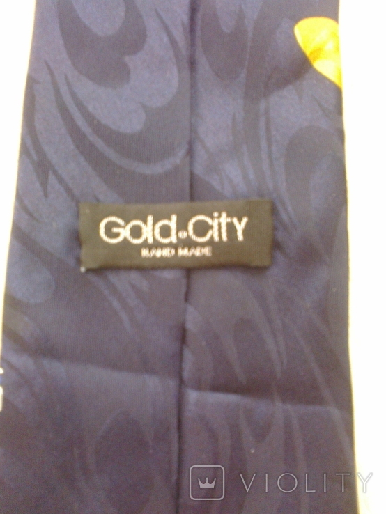 Шелковый галстук "Gold city", фото №6