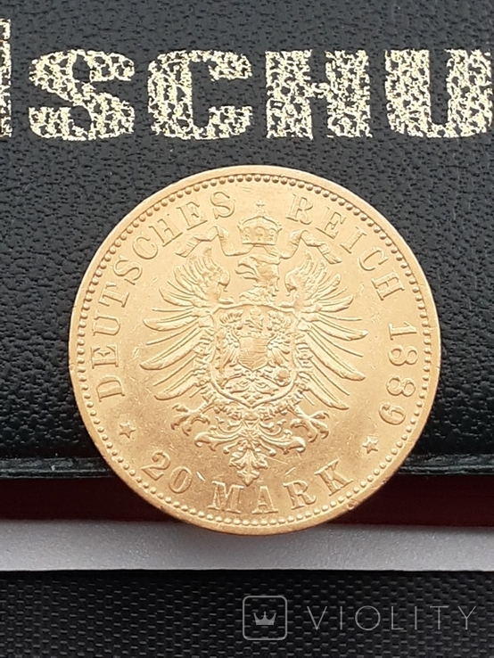 20 марок 1889. Пруссия. Золото., фото №2