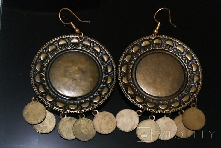 Brass earrings. Cloisonne., photo number 7