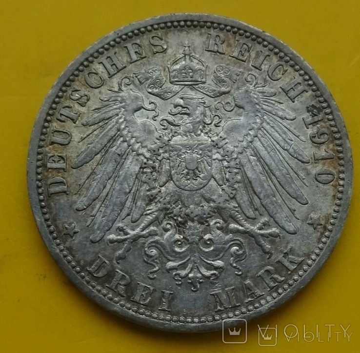 3 марки, Пруссия, 1910г, фото №7