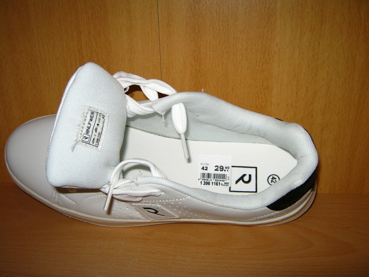 Мужские белые кроссовки run lifewear p.42 кеды новые., фото №6