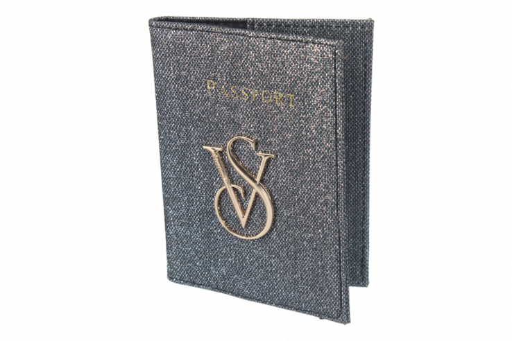 Обложка на паспорт с блестящей текстурой серая Victoria's secret, photo number 2