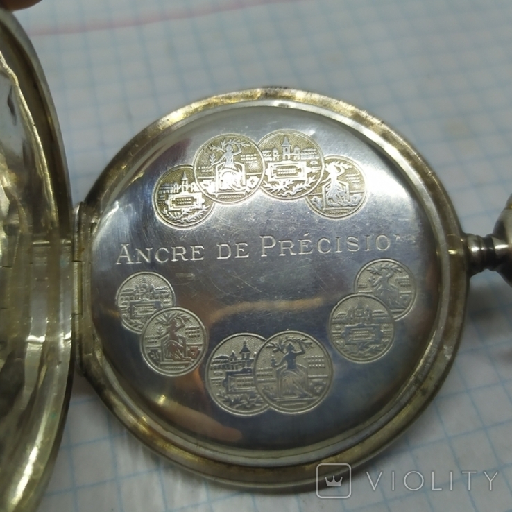 Серебряные карманные часы Union Glashutte. На ходу, фото №11