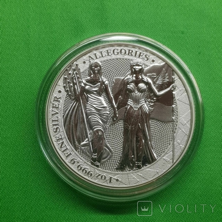 Раунд 2-я Аллегория Колумбия и Германия 2019 Germania Mint Серебро