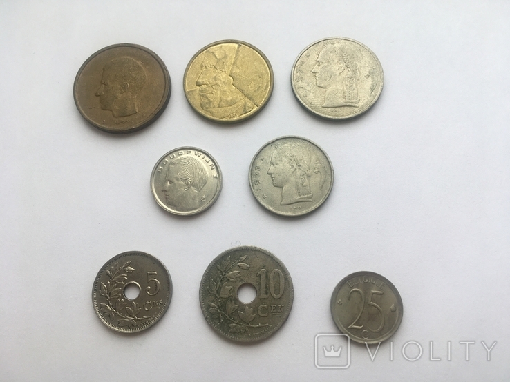 8 монет Бельгії ХХ століття, фото №2