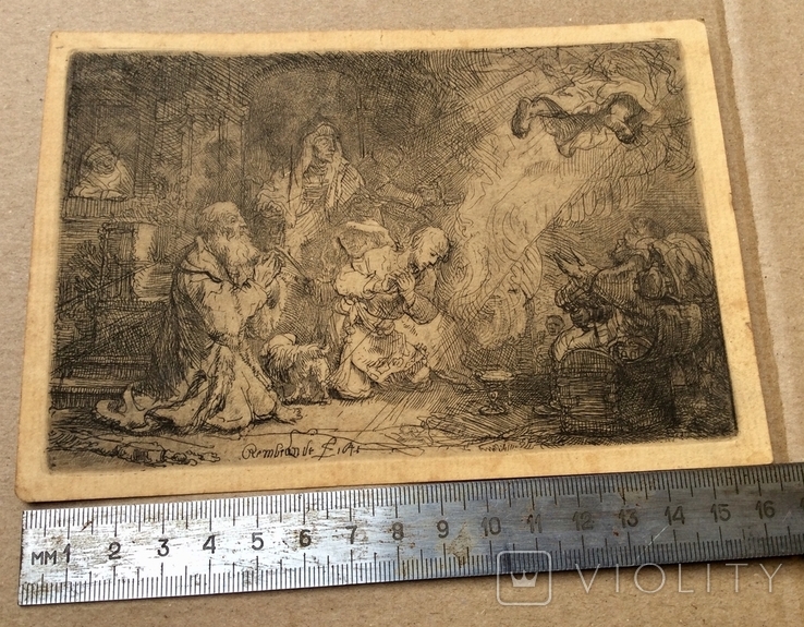 Гравюра.Рембрандт Харменс ван Рейн 1641 г, фото №2