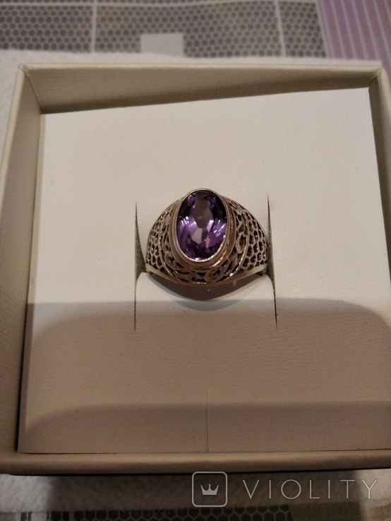 Серебренное кольцо с Александритом, фото №2