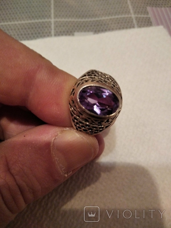 Серебренное кольцо с Александритом, фото №3