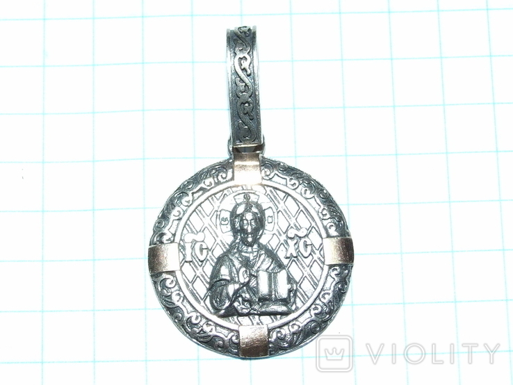 Ладанка с молитвой (золото и серебро, вес 4,07 грамм), фото №3