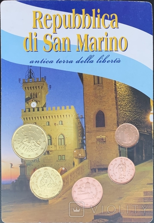 Сан Маріно/Сан Марино/San Marino 2004-2005 Brilliant Uncirculated 1,2,5,20,50 euro cent., фото №7