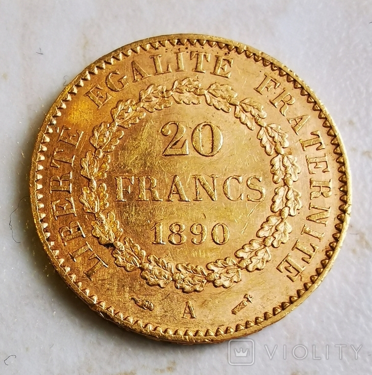 20 франков 1890 года, фото №3