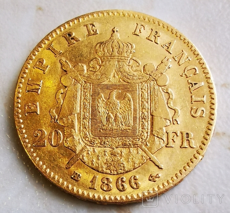 20 франков 1866 года, фото №3