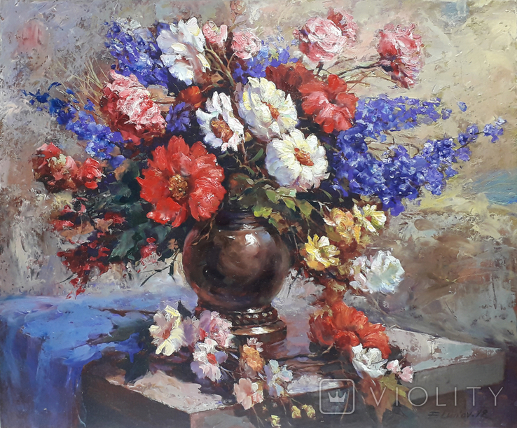 Живопись "Натюрморт с цветами", фото №2