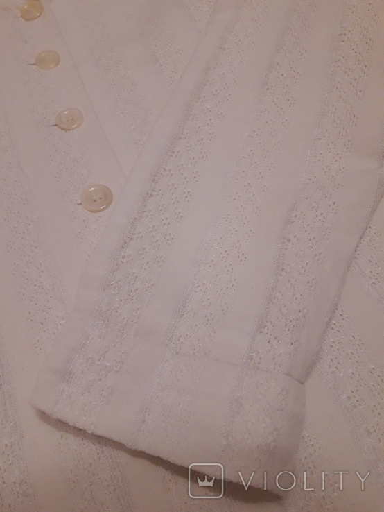 Женский пиджак кардиган лён с перламутровыми нат пуговицами Paul Costelloe, фото №6