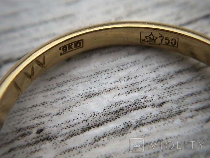Кольцо советское золото 750 проба ссср изумруд бриллиант, фото №8