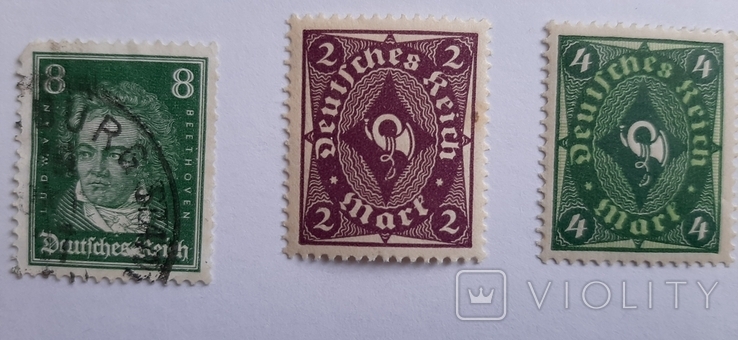Почтовые марки старая Германия 10 шт., фото №5