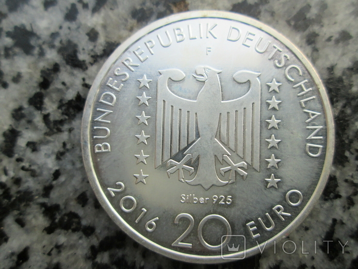 Германия 20 евро 2016 год сербро 925