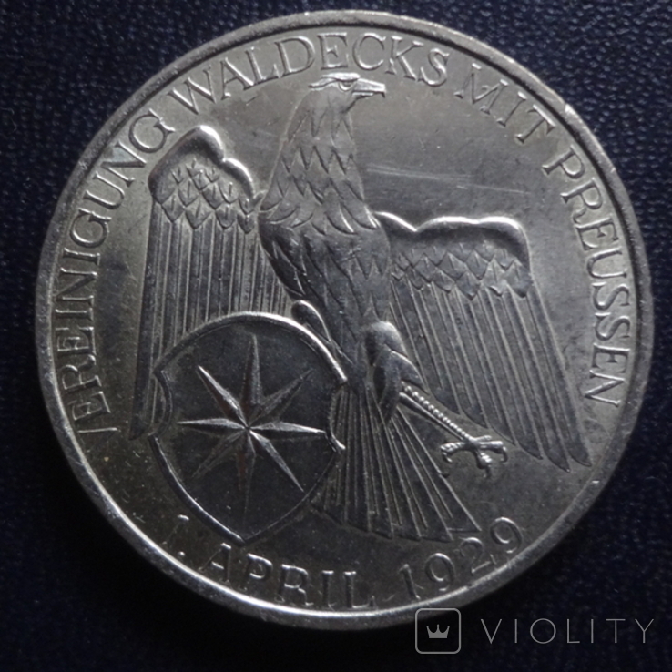 3 марки 1929 Германия Вальдек серебро (1.4.1), фото №2