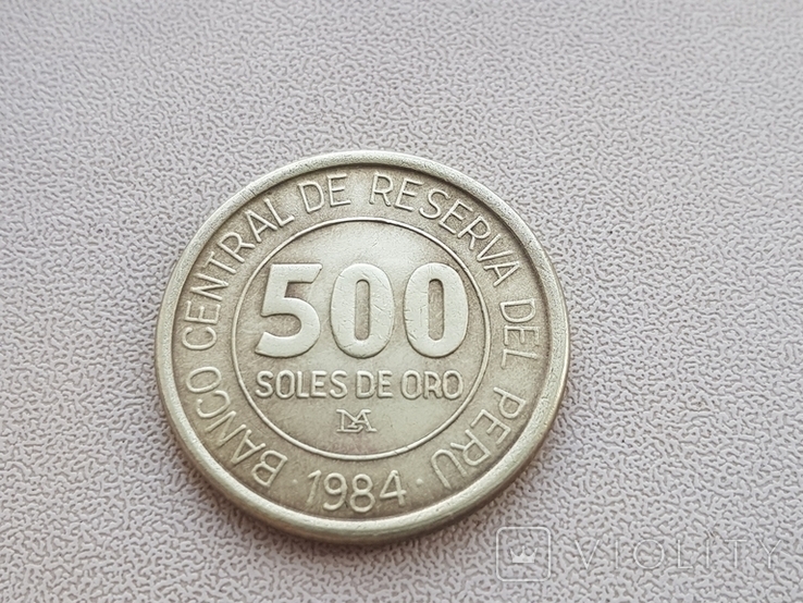 Перу 500 солей 1984 год Редкая., фото №2