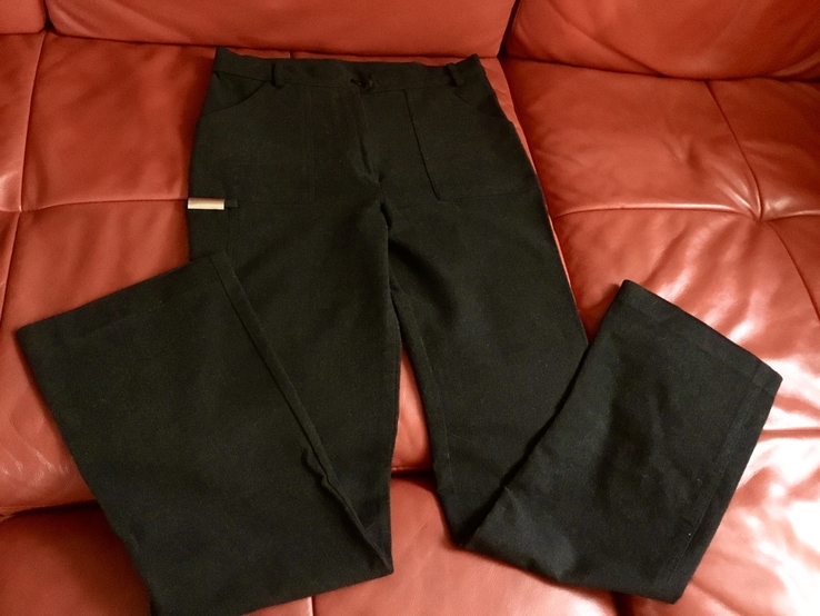 Тёплые стильные брюки, стрейчевые, р.S, photo number 2