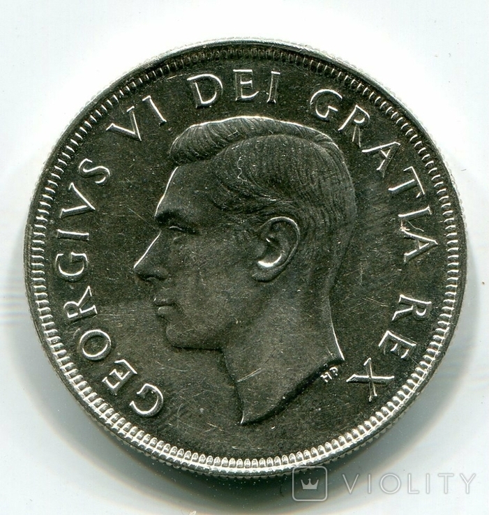 Канада 1 доллар 1949 г. Серебро СОХРАН. Корабль. Георг VI. Ньюфаундленд., фото №3