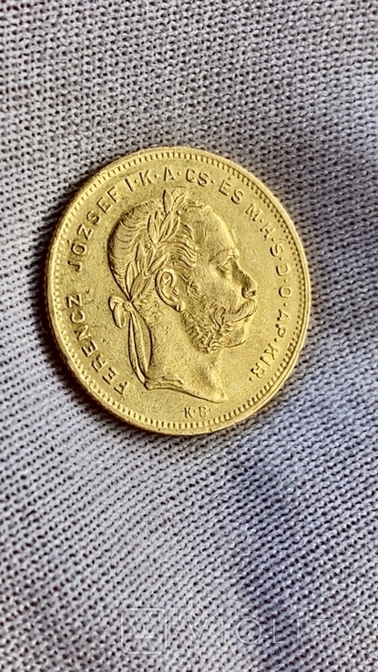 8 форинтов 20 франков 1875 Австро-Венгрия, фото №2