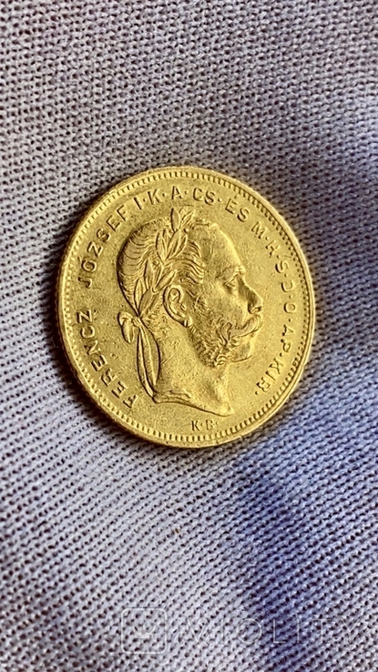 8 форинтов 20 франков 1875 Австро-Венгрия, фото №3