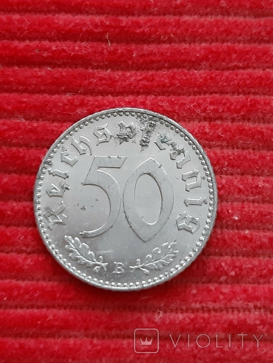 Германия 50 пфениг 1942 b, фото №2