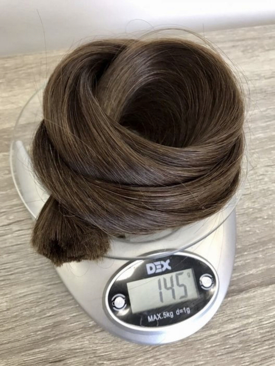 Волосы русые славянка 65 см+, 145 грамм, фото №2