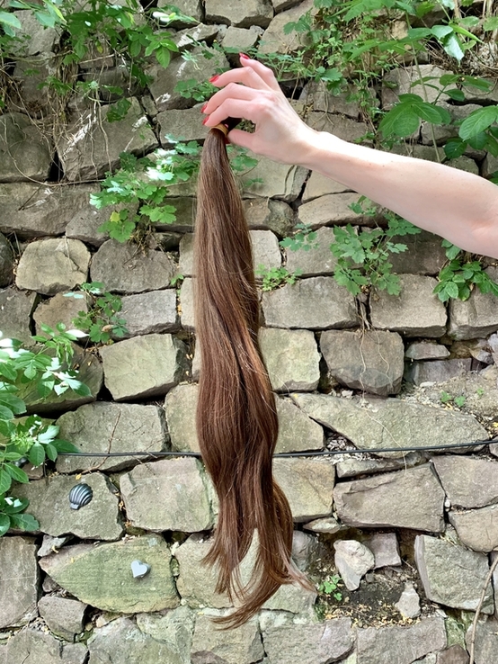 Волосы русые славянка 65 см+, 145 грамм, фото №4